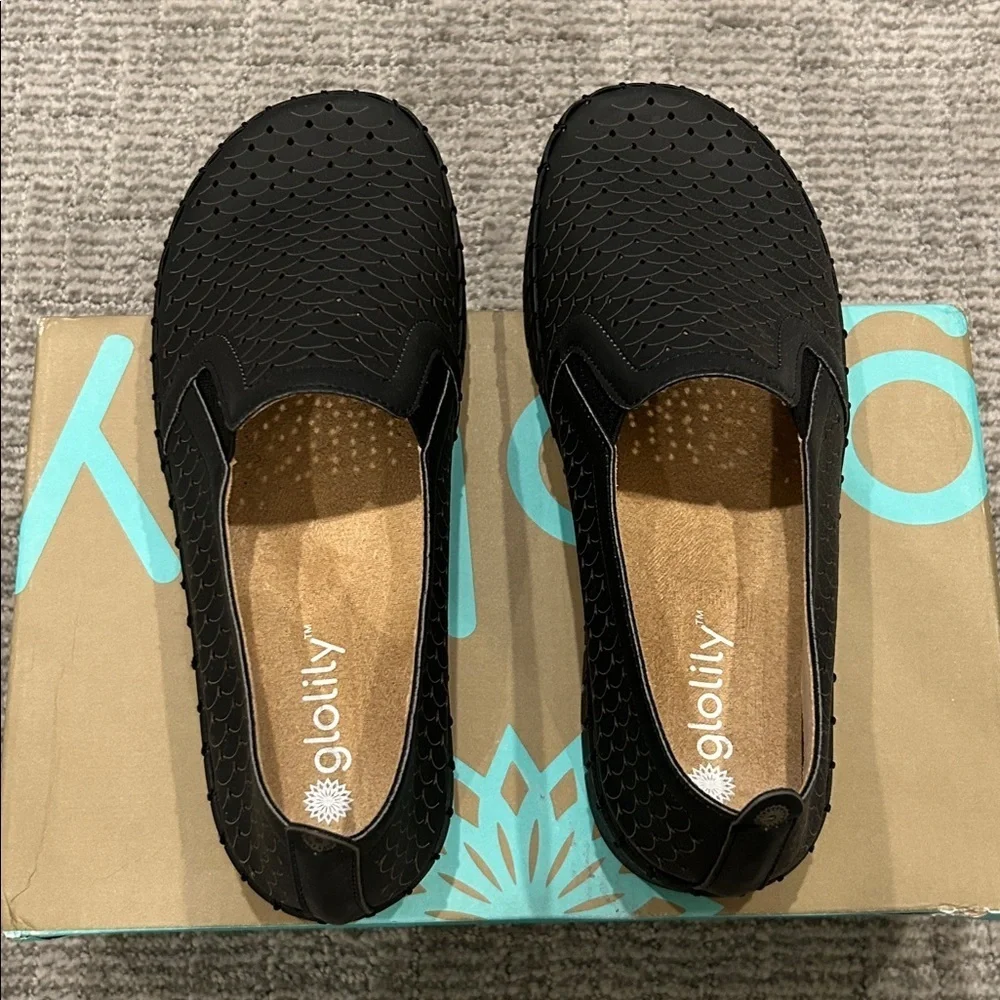 Glolily Elle Platform Wave Perforated Black 7